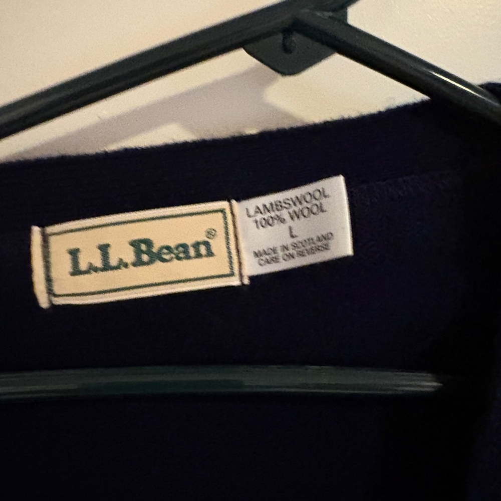 L.L. Bean Navy Lambswool Pullover